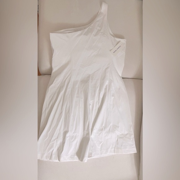 NWT Outdoor Voices SOLD OUT One Shoulder Dress Built in Bra only White Size L - Picture 13 of 16